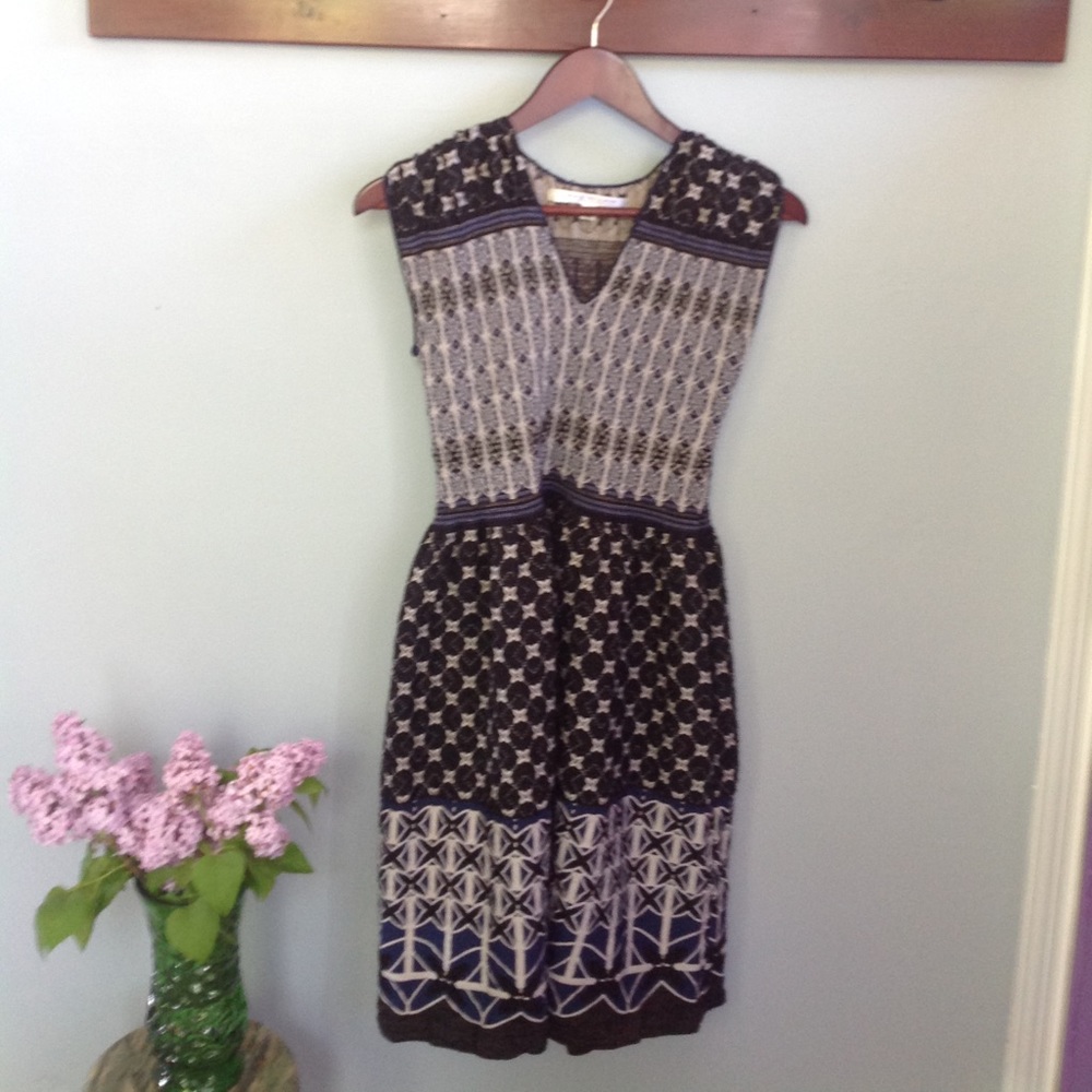 Max Studio fit and flare dress in Tri-Color